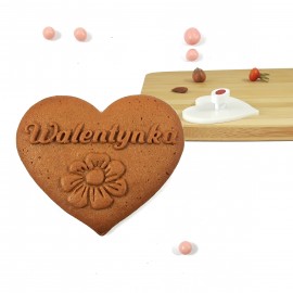 WYPRZEDAŻ! Serce 7 x 6 cm  Walentynka Kwiatek - stempel do pierników
