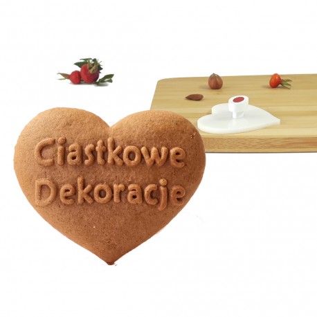 Serce z własnym napisem - personalizowana pieczątka do ciastek