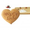 Serce 6 x 5 cm Bóg Cię kocha - stempel do ciastek
