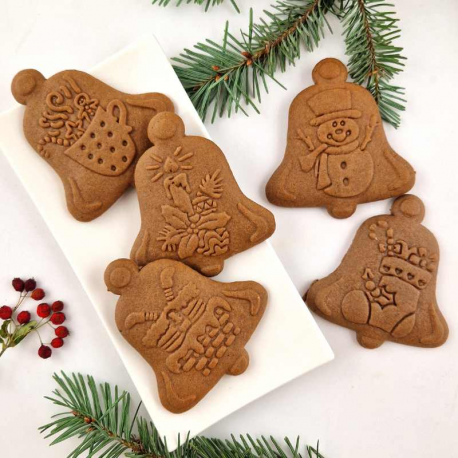 stempel do pierników dzwonek stroik świąteczny