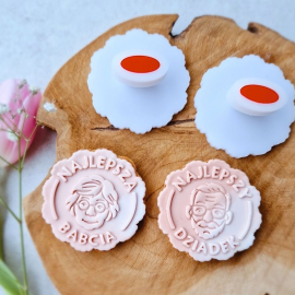 2 stemple + foremka 65 mm Najlepszy Dziadek Najlepsza Babcia