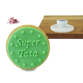 Koło 6 cm Super tata - stempel do ciastek