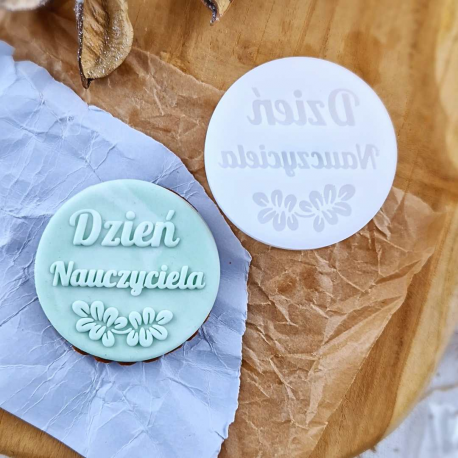 Koło 6 cm Dzień Nauczyciela - stempel do ciastek