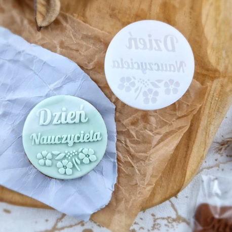 Koło 6 cm Dzień Nauczyciela - stempel do ciastek