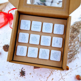 Zestaw Prezentowy Kalendarz Adwentowy 12 stempli -  do pierników i masy cukrowej