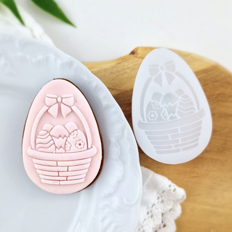Jajo 5 x 7 cm Koszyk z pisankami - stempel do ciastek