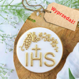 Koło 7 cm IHS winogrono - stempel do pierników