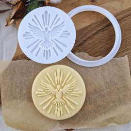 Koło 6 cm Gołębica z promieniami  - stempel do ciastek