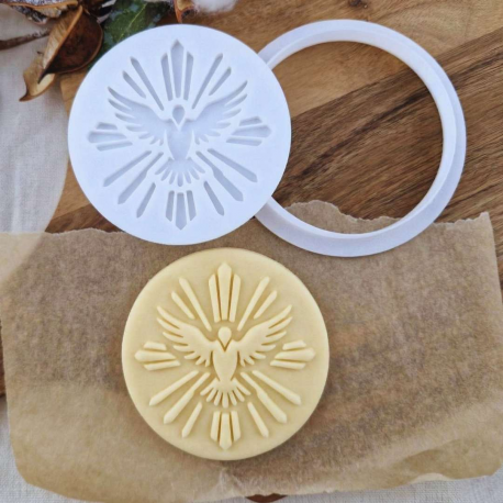 Koło 6 cm Gołębica z promieniami  - stempel do ciastek